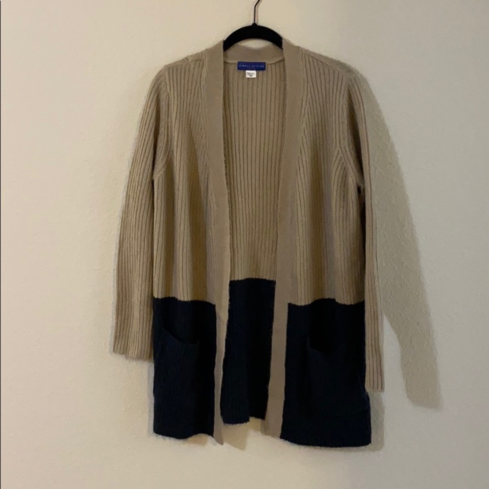Tan and navy sweater